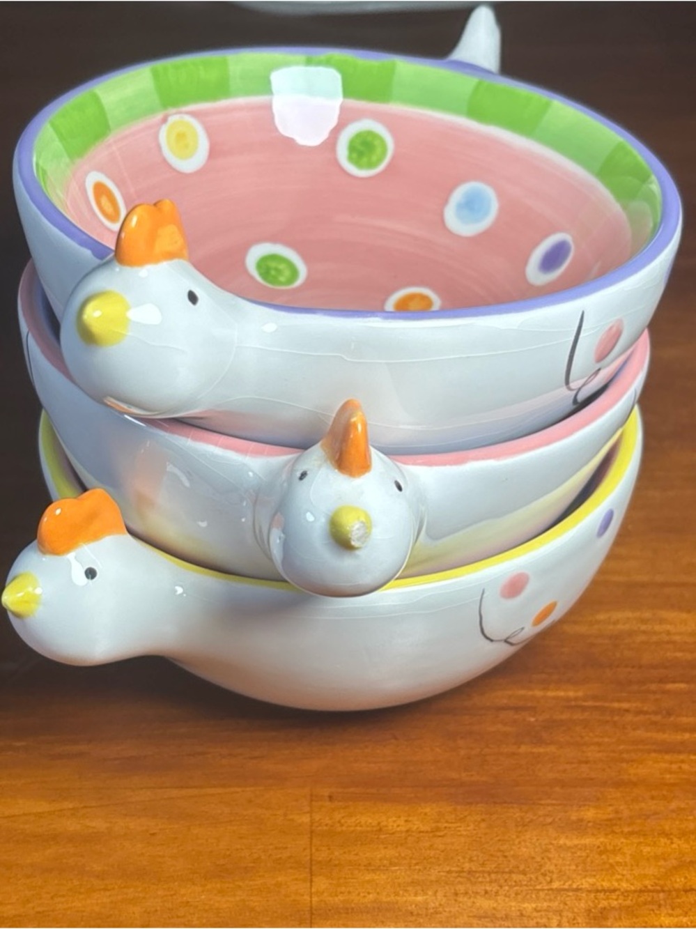Casa Bella By Ganz Easter Chicken 3D Ceramic Flower Dish Set (Chips/Cracks)